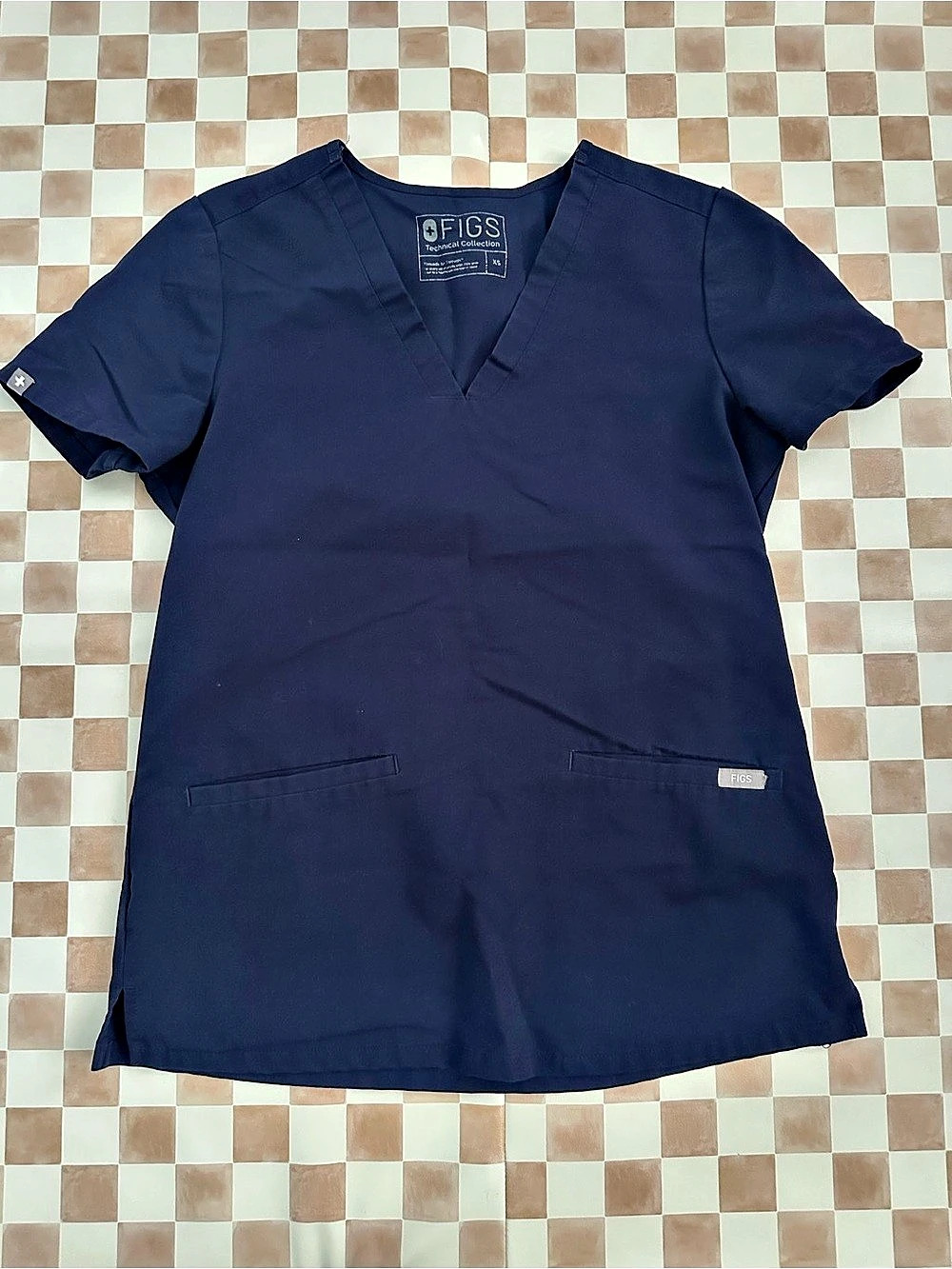 FIGS Technical Collection V-Neck Scrub Top Blue XS